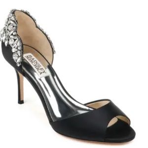 Badgley Mischka Peep Toe Pump with Crystals